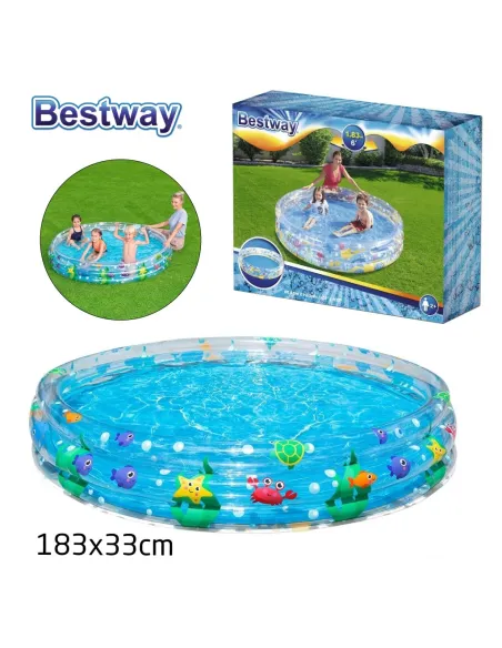 حوض السباحة للأطفال قابل للنفخ بتصميم شفاف