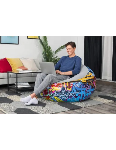 كرسي قابل للنفخ جرافيتي من بيست واي 112 × 112 × 66 سم