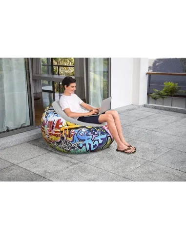 كرسي قابل للنفخ جرافيتي من بيست واي 112 × 112 × 66 سم