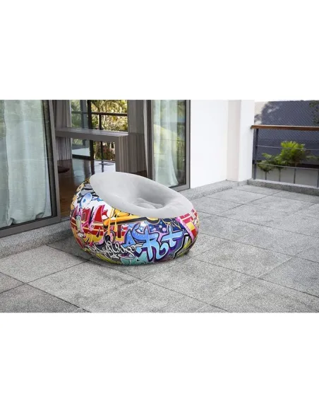 كرسي قابل للنفخ جرافيتي من بيست واي 112 × 112 × 66 سم