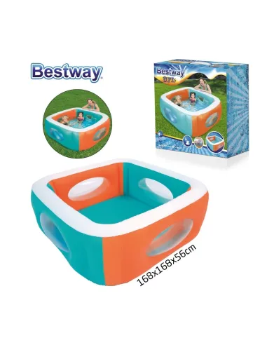 bestway حوض سباحة قابل للنفخ مع نافذة شفافة ملونة