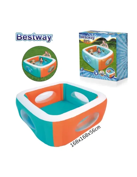 bestway حوض سباحة قابل للنفخ مع نافذة شفافة ملونة