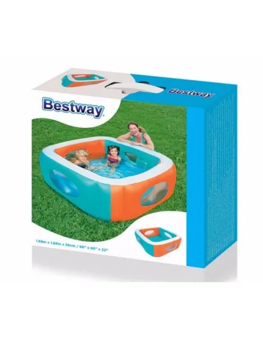 bestway حوض سباحة قابل للنفخ مع نافذة شفافة ملونة