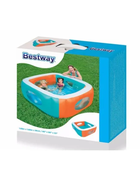 bestway حوض سباحة قابل للنفخ مع نافذة شفافة ملونة